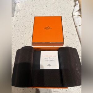 Hermes jewelry box, cloth and booklet 4 x 4
